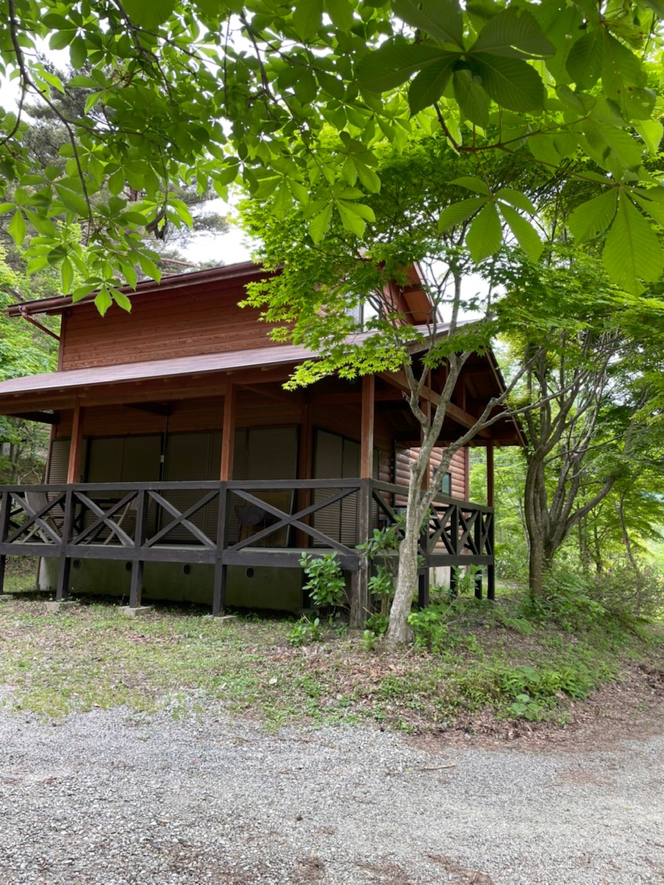 柤大池公園バンガロー村にあるコテージの建物外観の写真