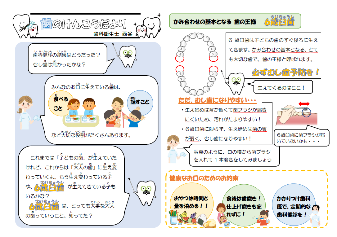 歯のけんこうだより(令和6年)のチラシ