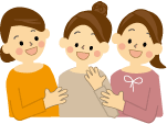 話し合ってる女性保護者3人のイラスト