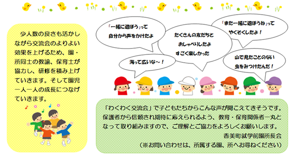 就学前「わくわく交流会」の抱負についての説明図