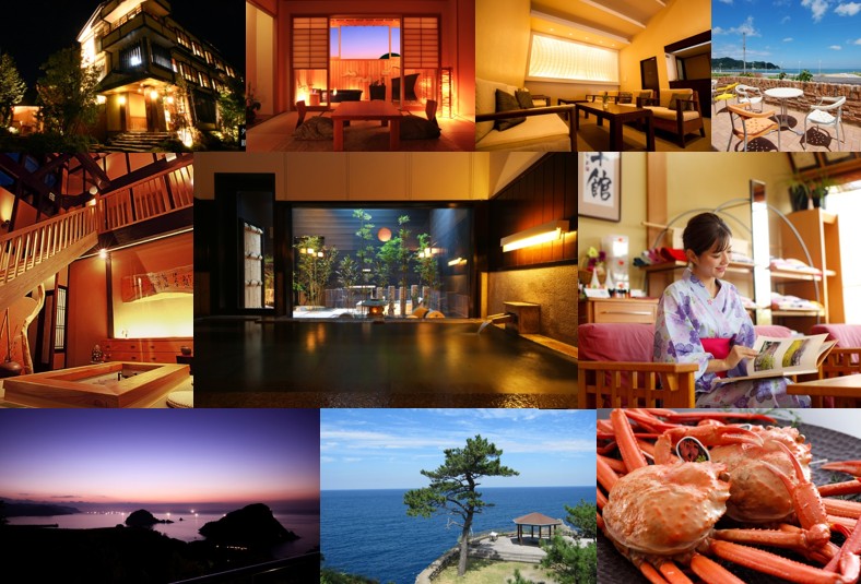 ライトアップされた建物や海沿いの景色の写真などが10枚並んでいる写真