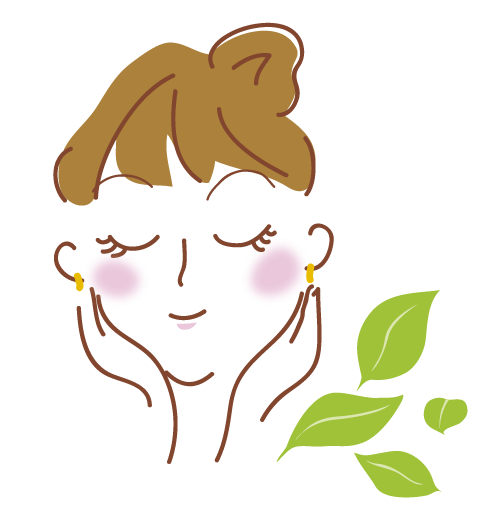 頬に手を当てている女性の顔のイラスト