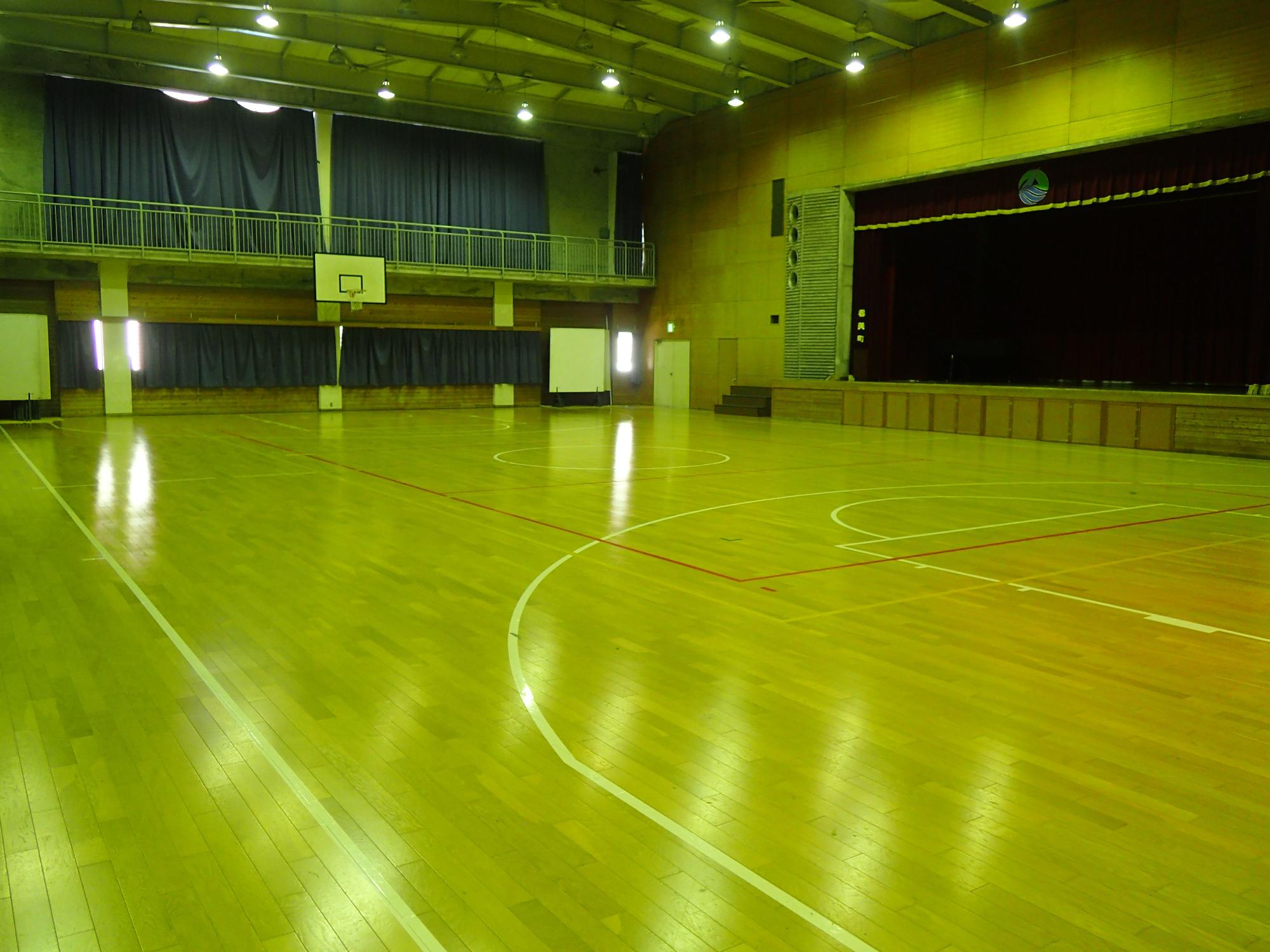 体育館フロアを撮った写真