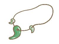 緑の勾玉のネックレスのイラスト