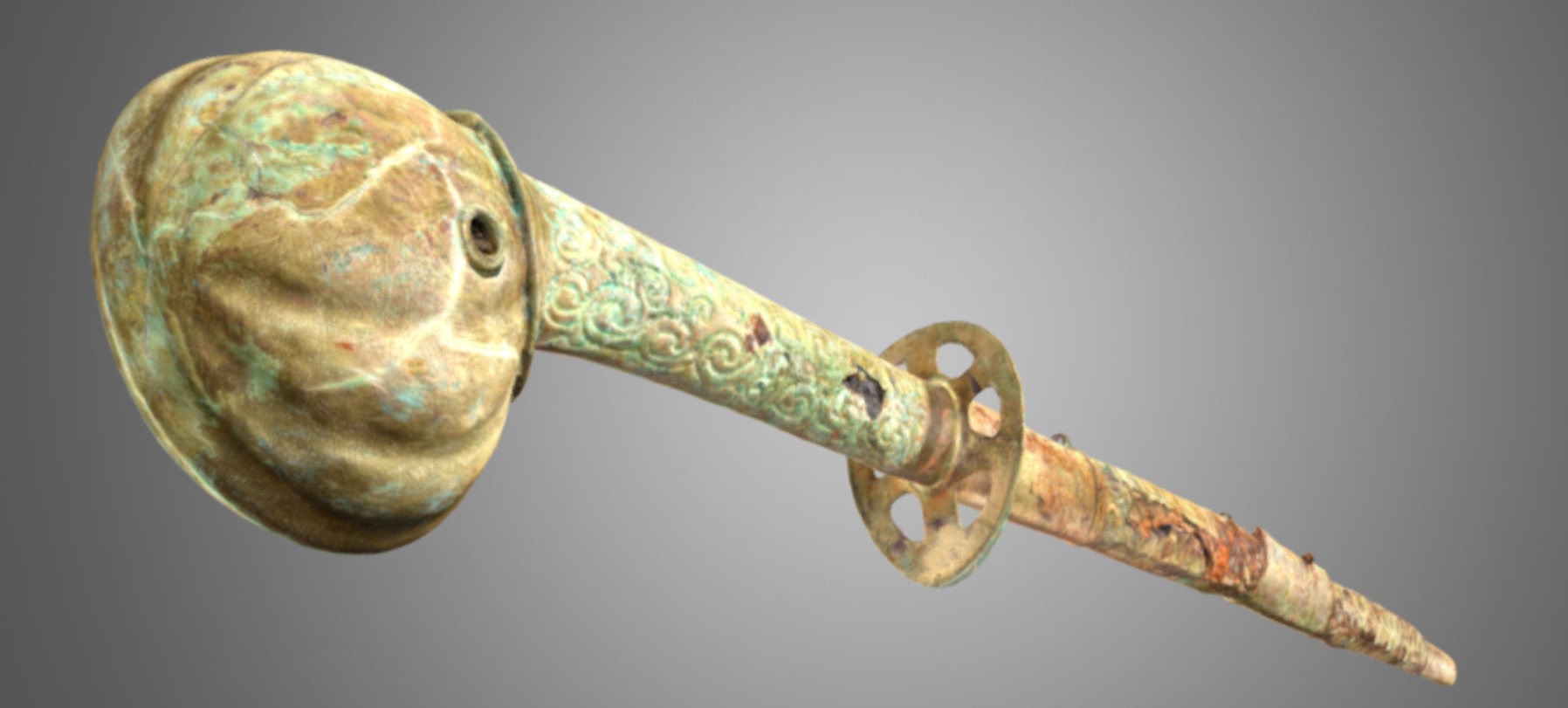 柄の頭が大きく丸状になっている刀のイラスト