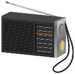 アンテナの付いたラジオのイラスト