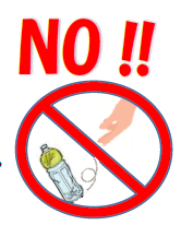 ペットボトルをポイ捨てしようとする行為にNOと注意喚起するイラスト