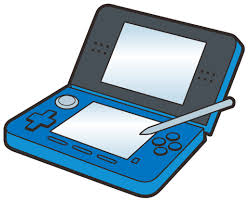 青い携帯ゲーム機のイラスト