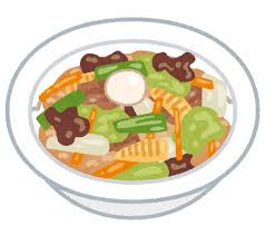 ウズラの卵が入っている中華丼のイラスト